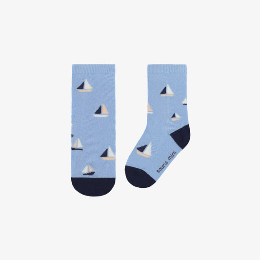 Blue sailboat socks