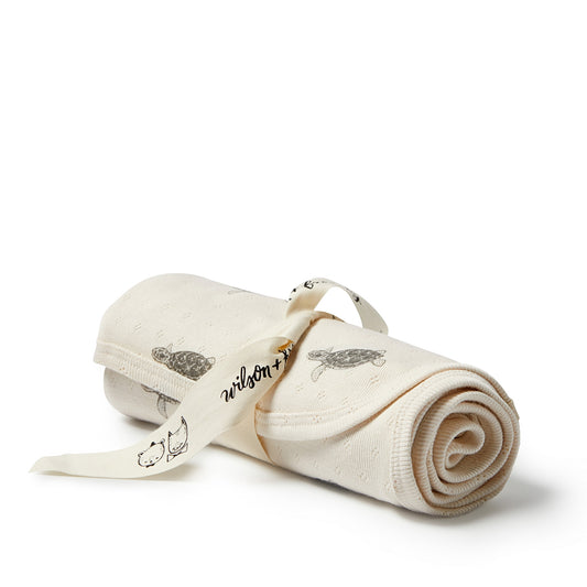 organic blanket - tiny turtle