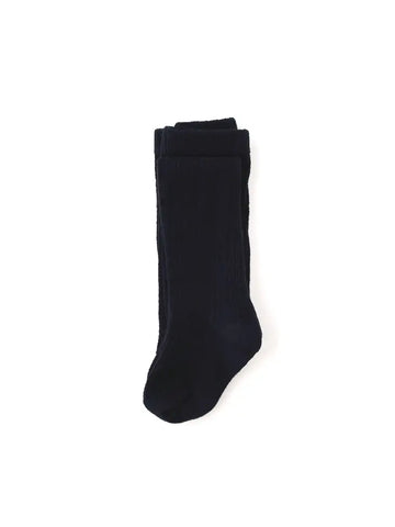 cable knit tights - black