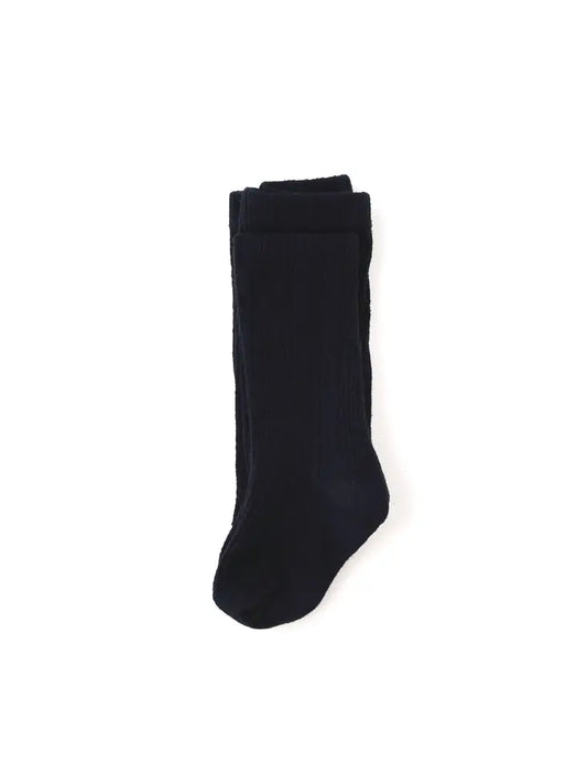 cable knit tights - black