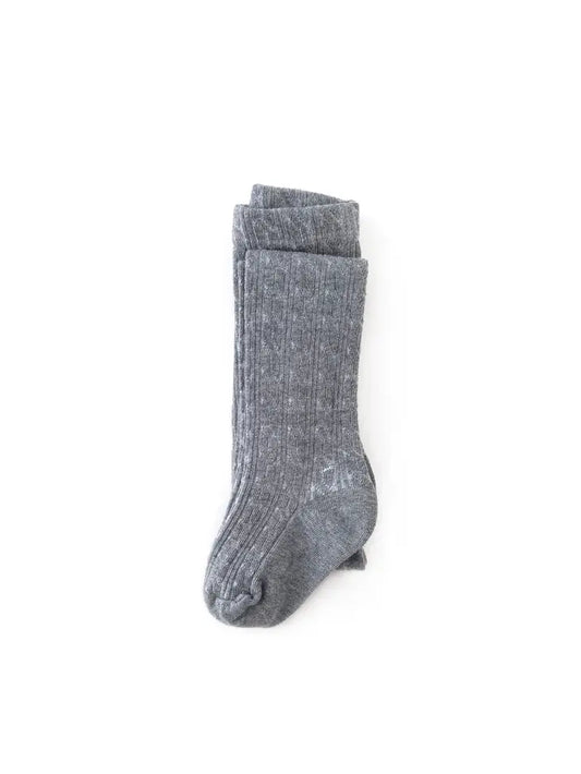 cable knit tights - gray