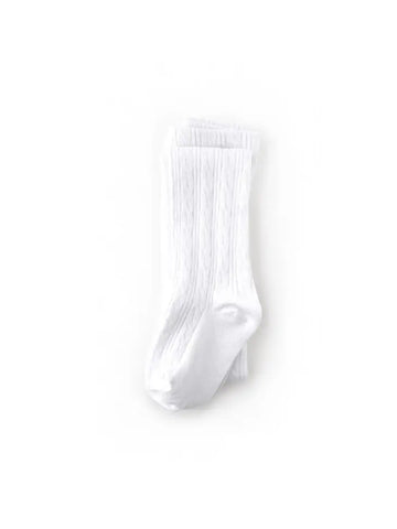 Cable Knit tights - white