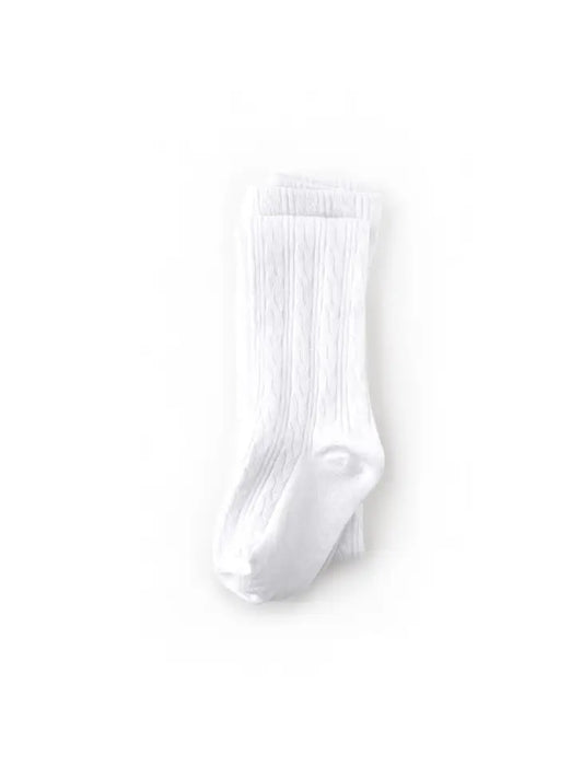 Cable Knit tights - white