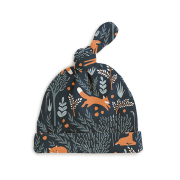 knotted hat - deer and foxes