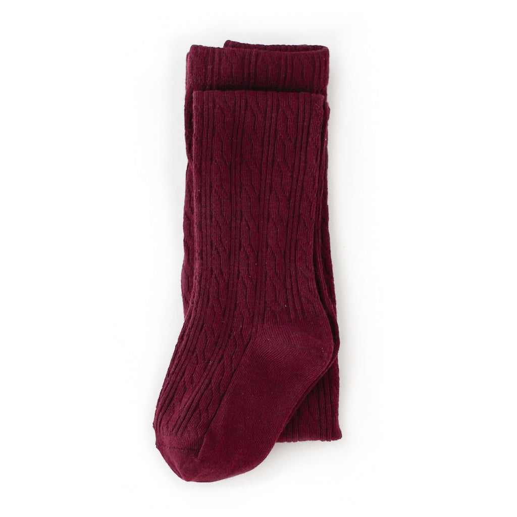 Cable Knit Tights - Wine– Beansprouts