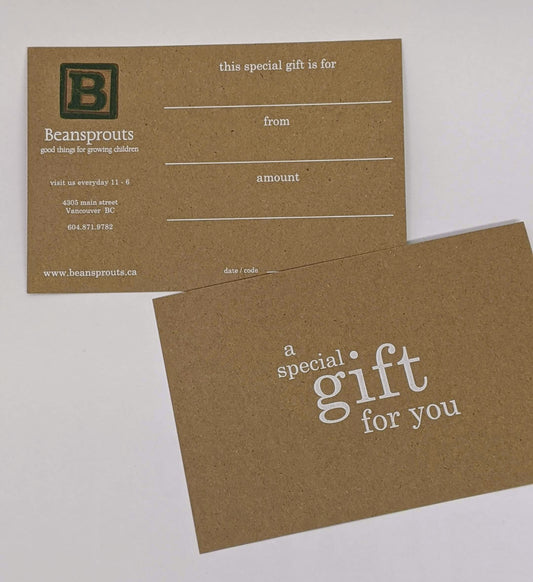 Beansprouts In Store Gift Cards